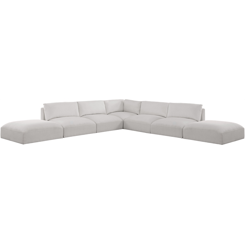 Meridian Furniture Ease Cream Fabric Modular Sectional