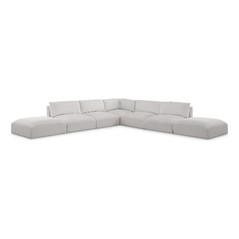 Meridian Furniture Ease Cream Fabric Modular Sectional