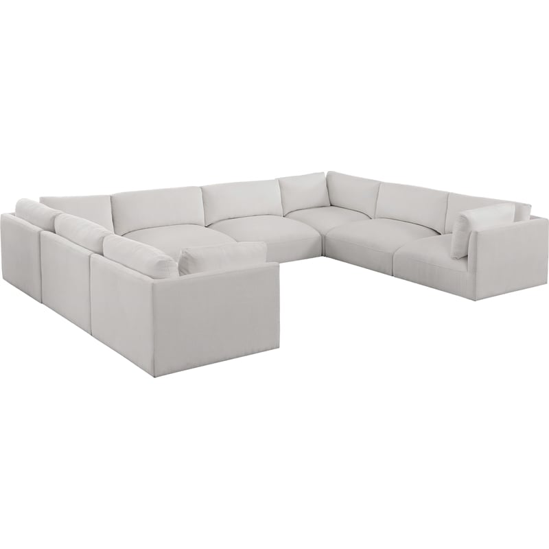 Meridian Furniture Ease Cream Fabric Modular Sectional