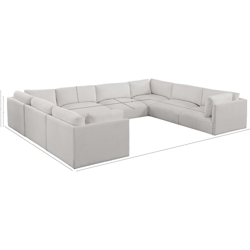 Meridian Furniture Ease Cream Fabric Modular Sectional
