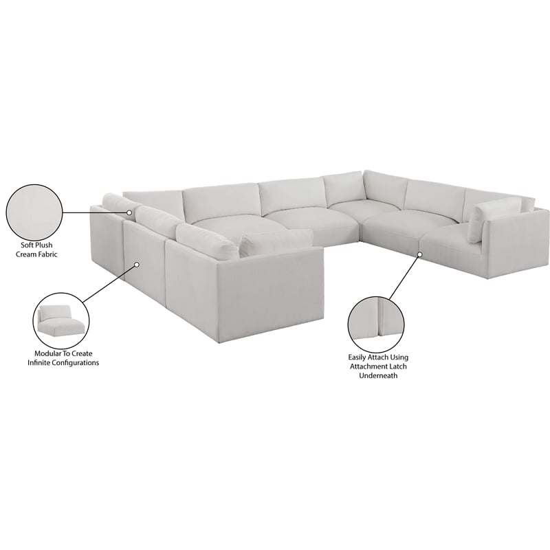 Meridian Furniture Ease Cream Fabric Modular Sectional
