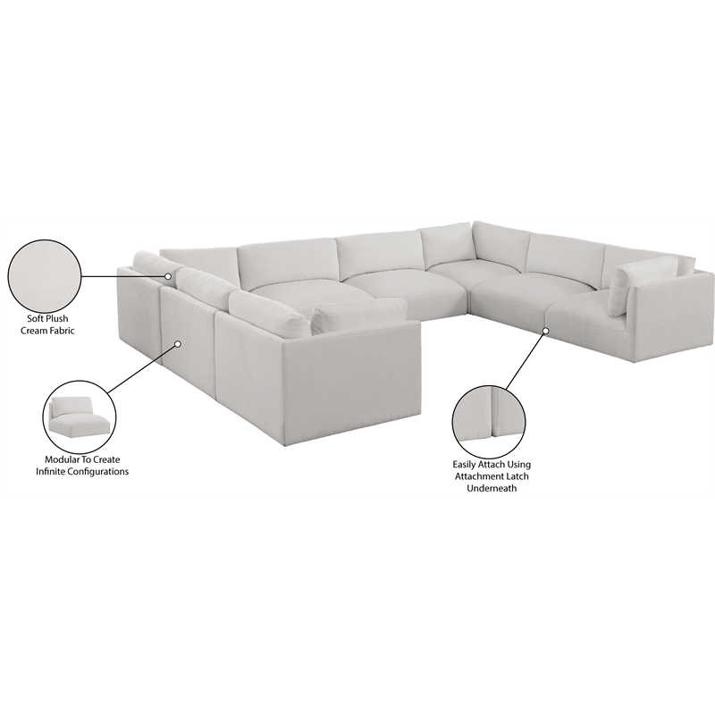 Meridian Furniture Ease Cream Fabric Modular Sectional