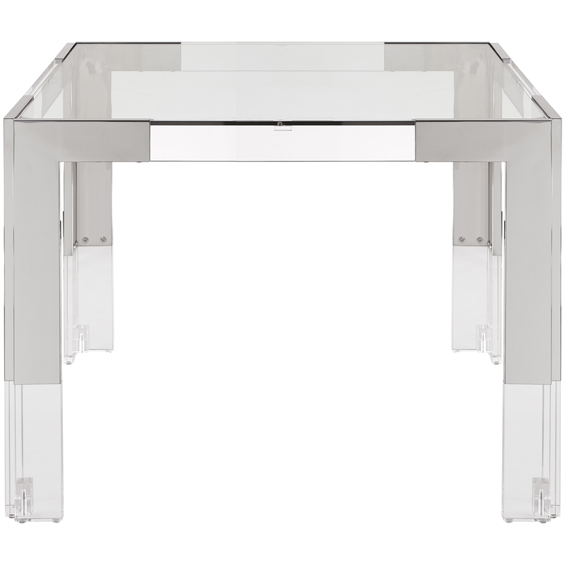 Meridian Furniture Casper Chrome Stainless Steel and Acrylic Dining / Game Table