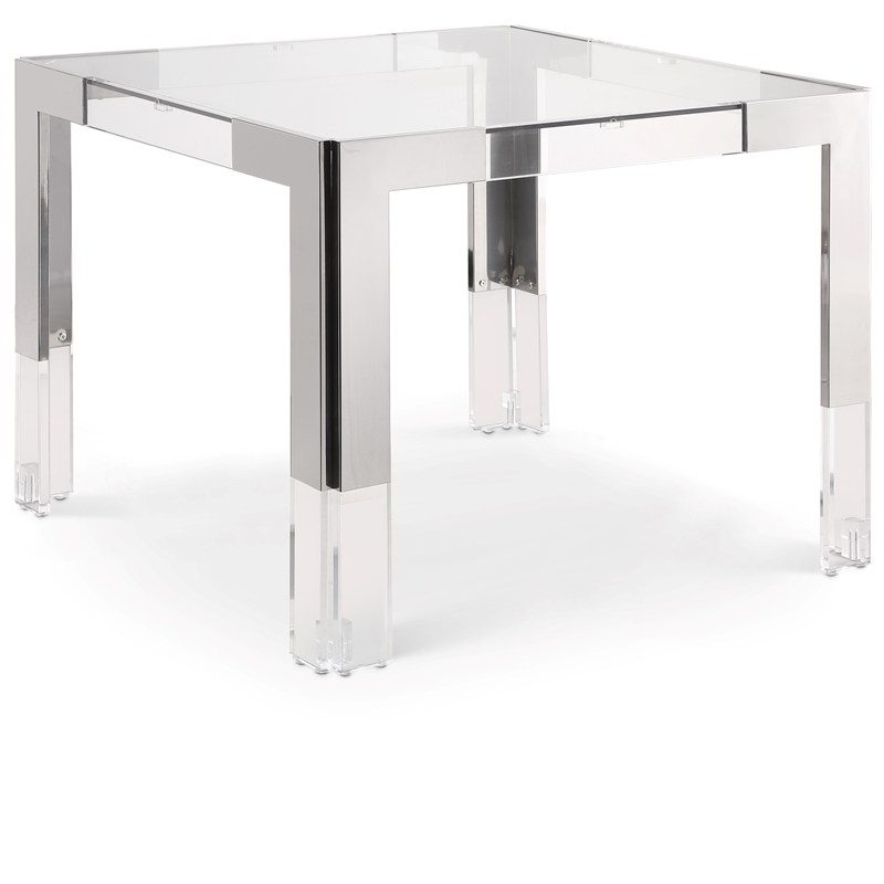Meridian Furniture Casper Chrome Stainless Steel and Acrylic Dining / Game Table