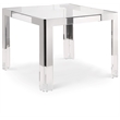 Meridian Furniture Casper Chrome Stainless Steel and Acrylic Dining / Game Table