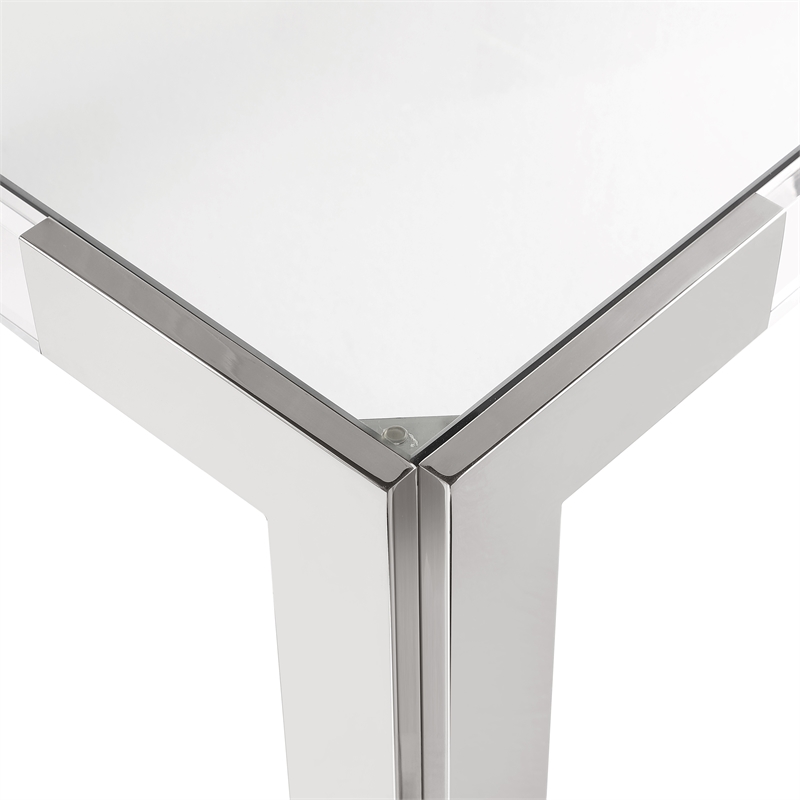 Meridian Furniture Casper Chrome Stainless Steel and Acrylic Dining / Game Table