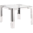 Meridian Furniture Casper Chrome Stainless Steel and Acrylic Dining / Game Table