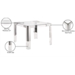 Meridian Furniture Casper Chrome Stainless Steel and Acrylic Dining / Game Table