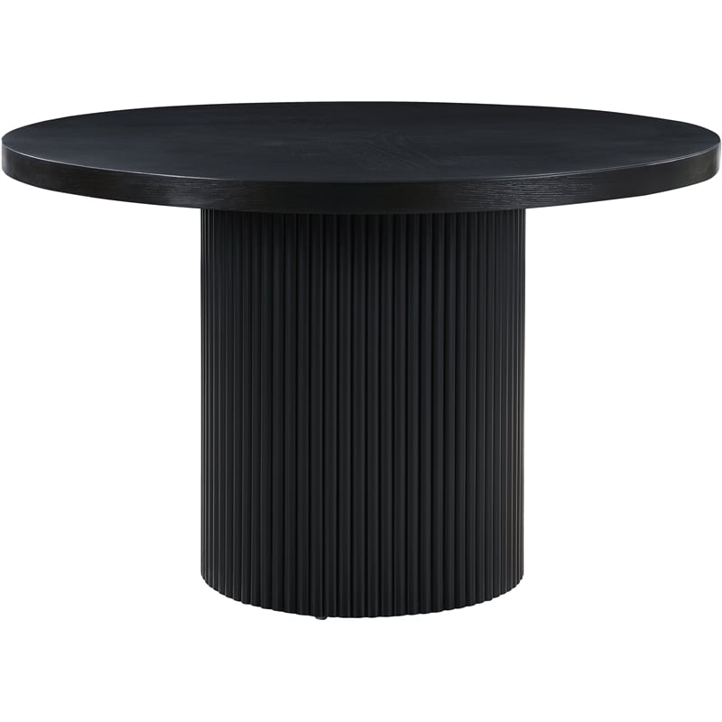 Meridian Furniture Belinda Round Black Oak Wood Veneer Top Dining Table