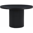 Meridian Furniture Belinda Round Black Solid Wood and Oak Veneer Dining Table