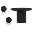 Meridian Furniture Belinda Round Black Solid Wood and Oak Veneer Dining Table