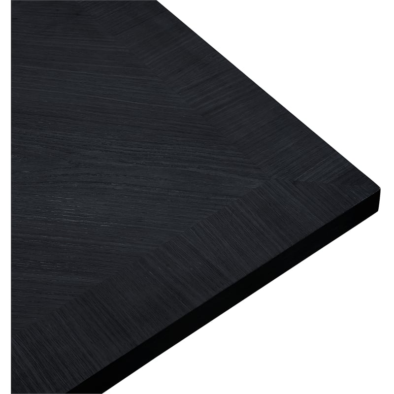 Meridian Furniture Belinda Square Black Solid Wood and Oak Veneer Dining Table