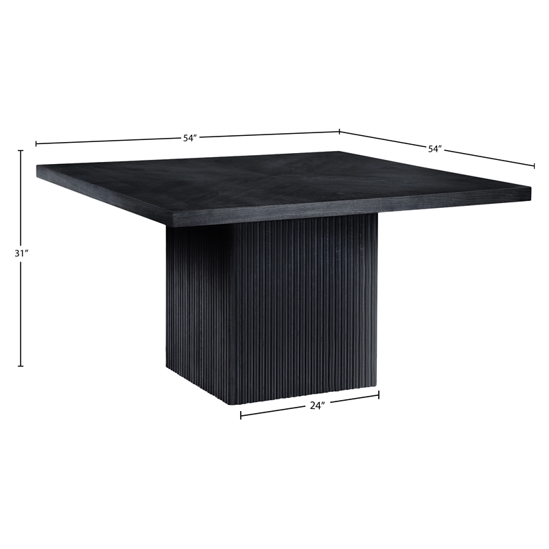 Meridian Furniture Belinda Square Black Solid Wood and Oak Veneer Dining Table