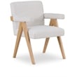 Meridian Furniture Woodloch Cream Boucle Fabric Accent Chair