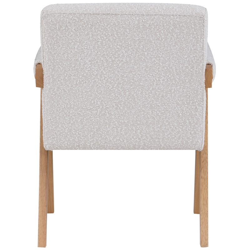 Meridian Furniture Woodloch Cream Boucle Fabric Accent Chair