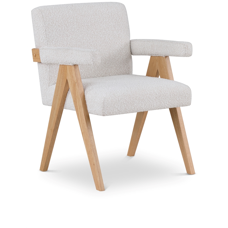 Meridian Furniture Woodloch Cream Boucle Fabric Accent Chair