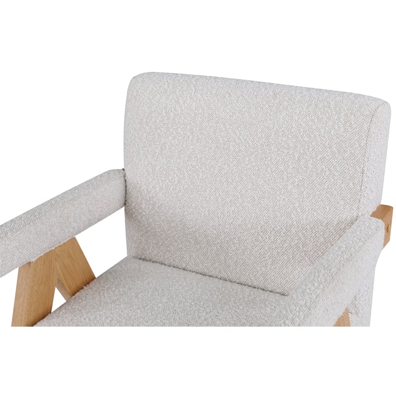 Meridian Furniture Woodloch Cream Boucle Fabric Accent Chair