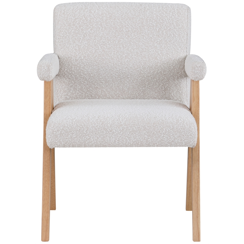 Meridian Furniture Woodloch Cream Boucle Fabric Accent Chair