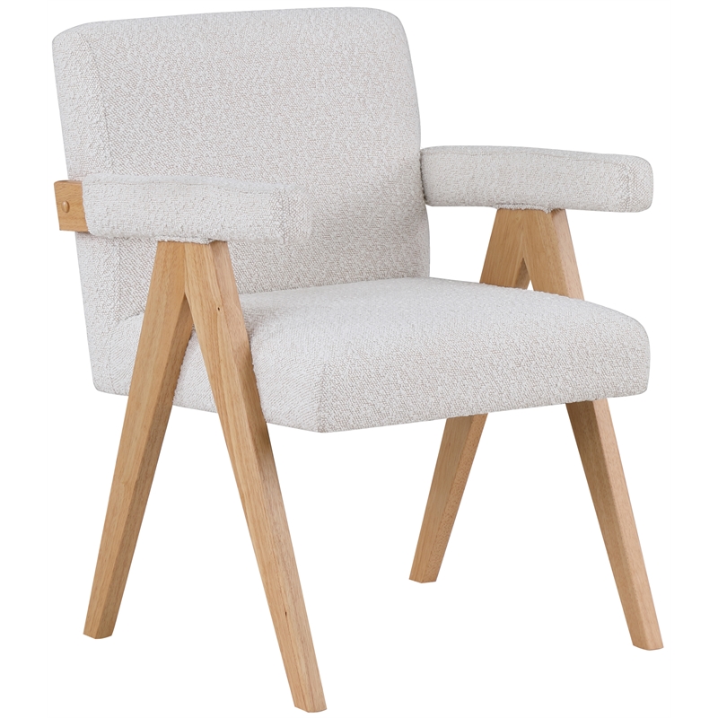 Meridian Furniture Woodloch Cream Boucle Fabric Accent Chair