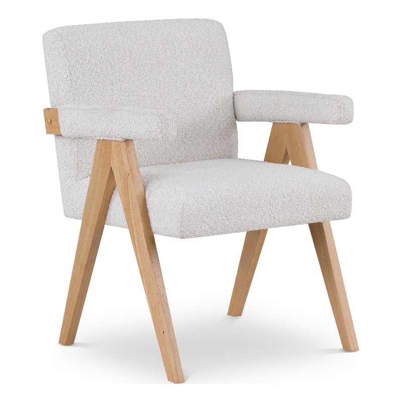 Meridian Furniture Woodloch Cream Boucle Fabric Accent Chair