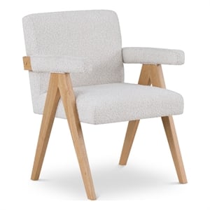 Meridian Furniture Woodloch Cream Boucle Fabric Accent Chair