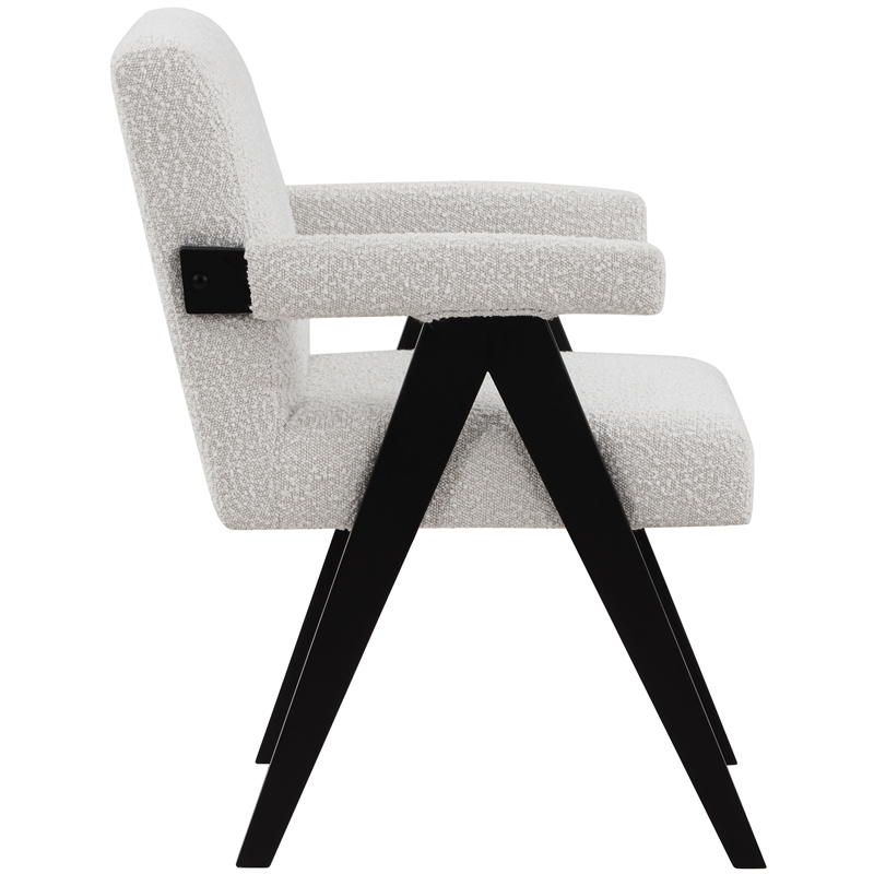 Meridian Furniture Woodloch Cream Boucle Fabric Accent Chair