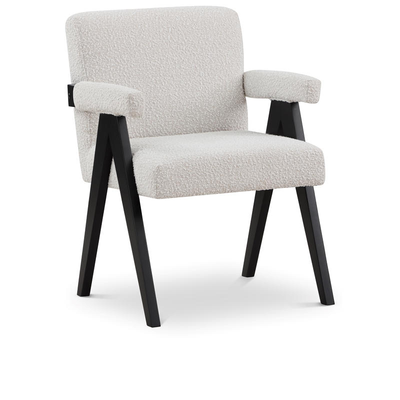 Meridian Furniture Woodloch Cream Boucle Fabric Accent Chair
