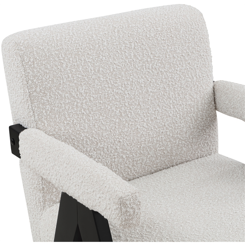 Meridian Furniture Woodloch Cream Boucle Fabric Accent Chair