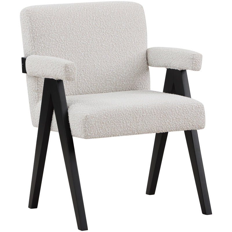 Meridian Furniture Woodloch Cream Boucle Fabric Accent Chair