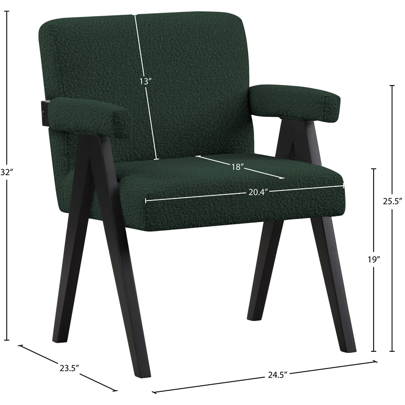 Meridian Furniture Woodloch Green Boucle Fabric Accent Chair