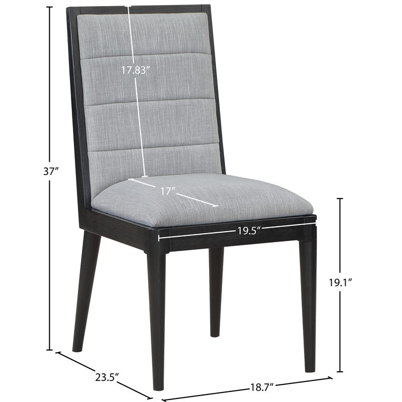 Meridian Furniture Bristol Grey Linen Textured Fabric Dining Chair (Set of 2)