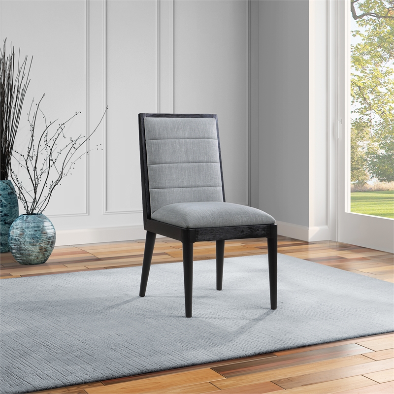 Meridian Furniture Bristol Grey Linen Textured Fabric Dining Chair (Set of 2)