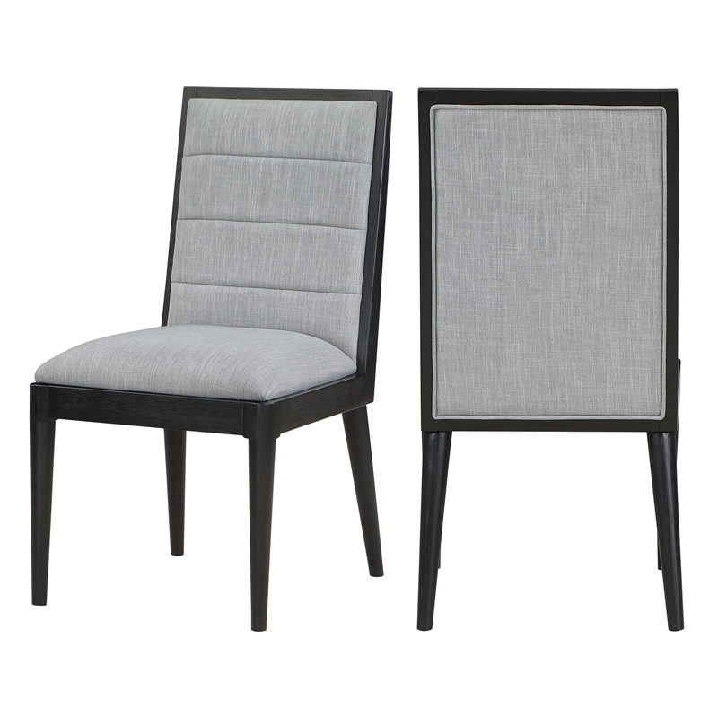 Meridian Furniture Bristol Grey Linen Textured Fabric Dining Chair (Set of 2)