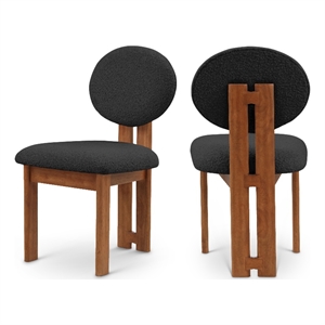 Meridian Furniture Napa Black Boucle Fabric Dining Chair (Set of 2)