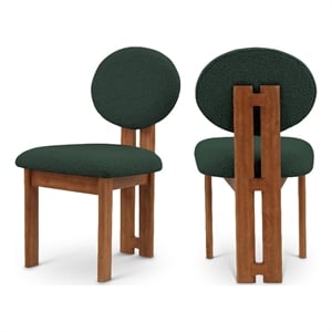 Meridian Furniture Napa Green Boucle Fabric Dining Chair (Set of 2)