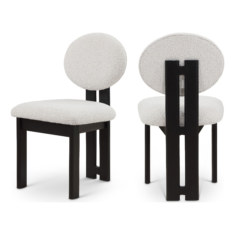 Meridian Furniture Napa Cream Boucle Fabric Dining Chair (Set of 2)