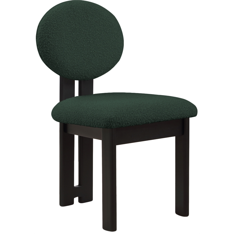 Meridian Furniture Napa Green Boucle Fabric Dining Chair (Set of 2)