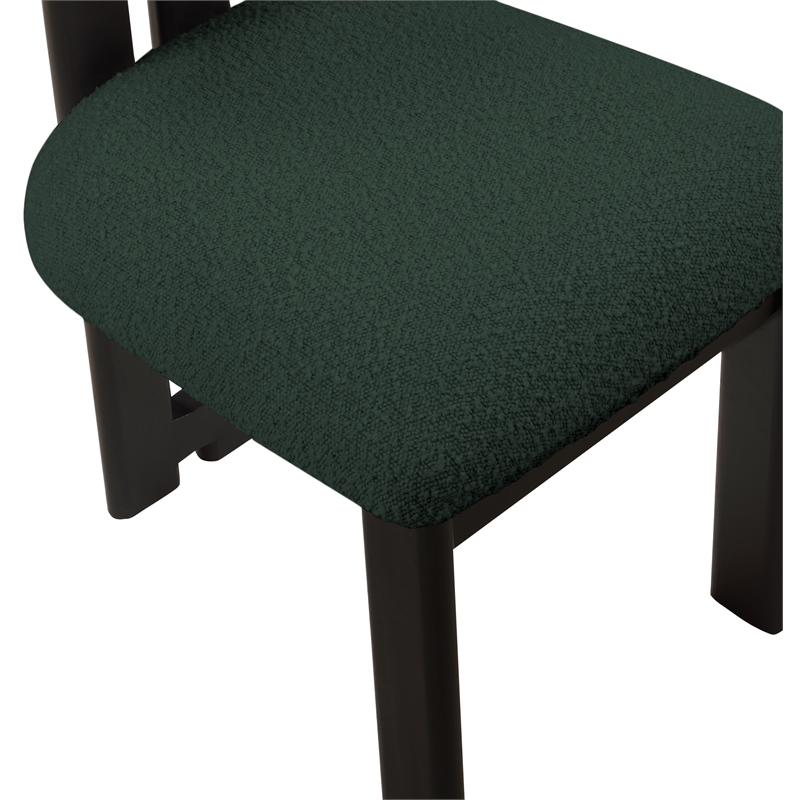 Meridian Furniture Napa Green Boucle Fabric Dining Chair (Set of 2)