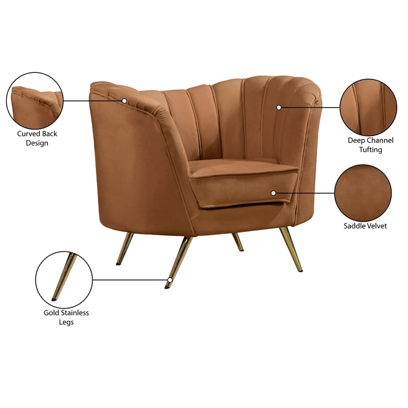 Meridian Furniture Margo Saddle Velvet Chair