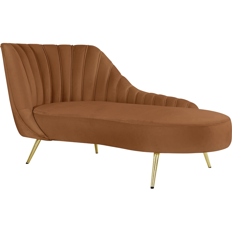 Meridian Furniture Margo Saddle Velvet Chaise