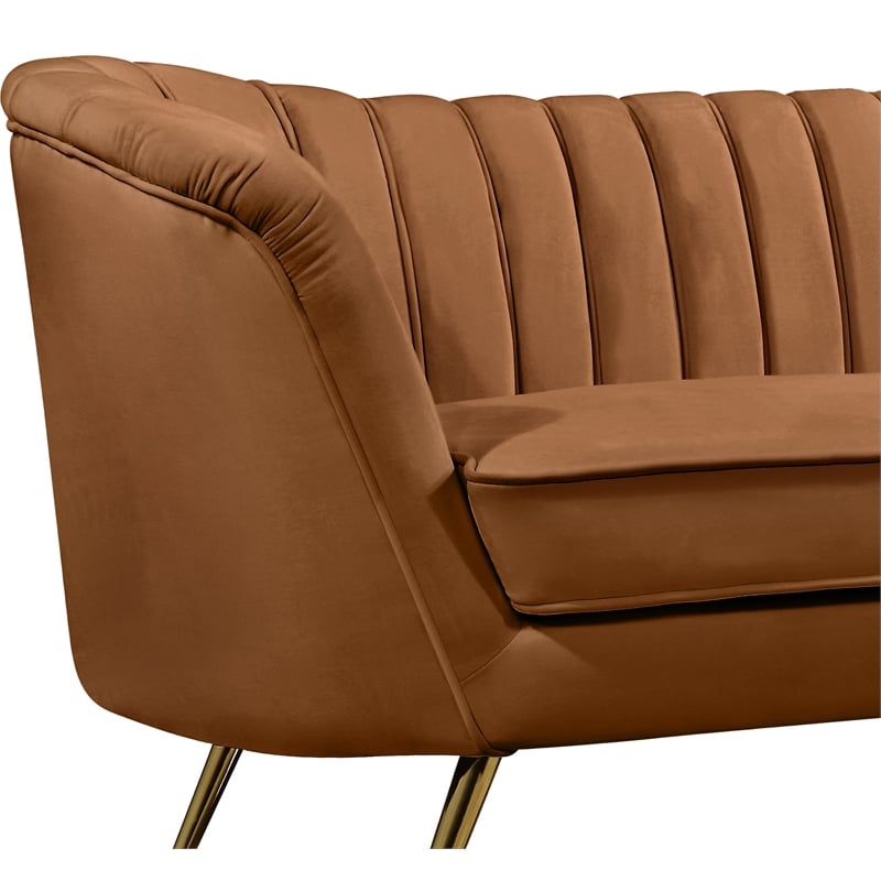 Meridian Furniture Margo Saddle Velvet Loveseat