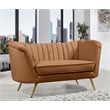 Meridian Furniture Margo Saddle Velvet Loveseat