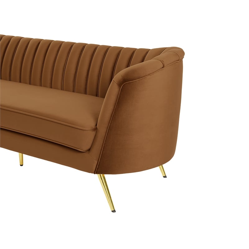 Meridian Furniture Margo Saddle Velvet Sofa