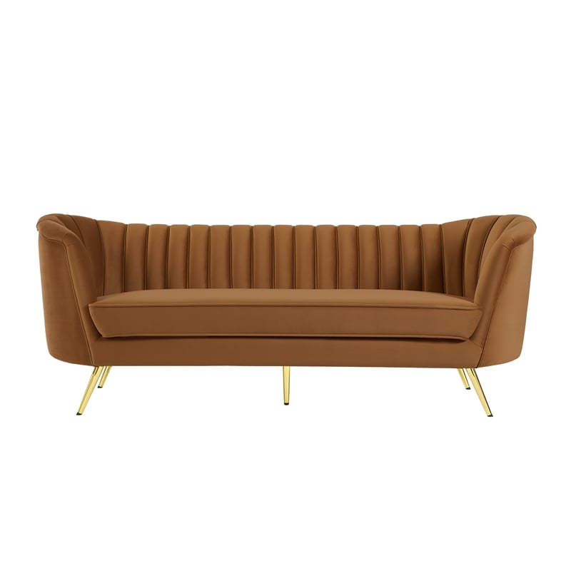 Meridian Furniture Margo Saddle Velvet Sofa