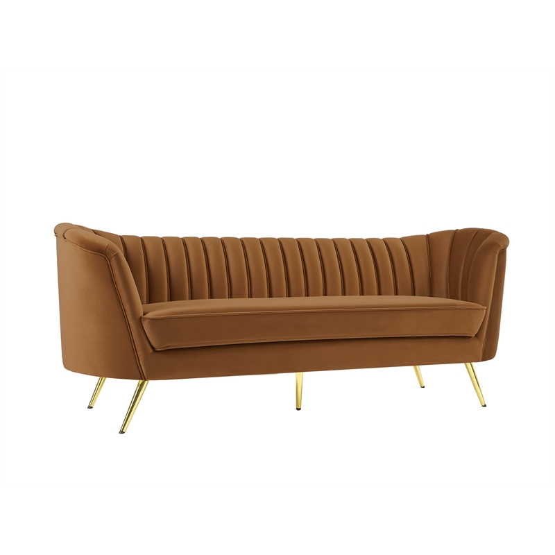 Meridian Furniture Margo Saddle Velvet Sofa