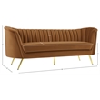 Meridian Furniture Margo Saddle Velvet Sofa