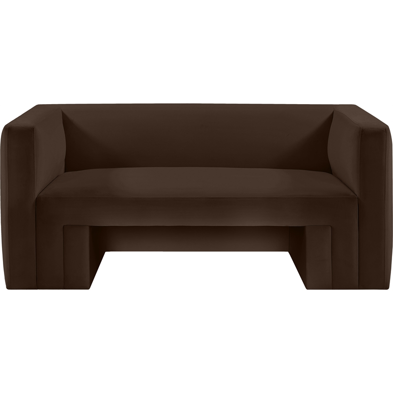 Meridian Furniture Henson Brown Velvet Loveseat