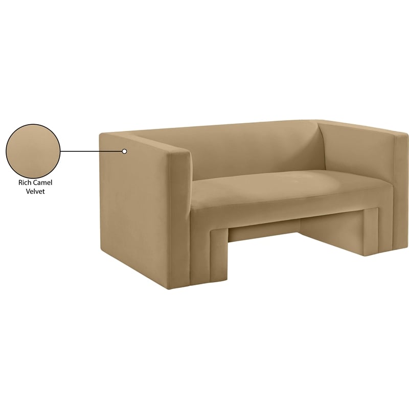 Meridian Furniture Henson Camel Velvet Loveseat