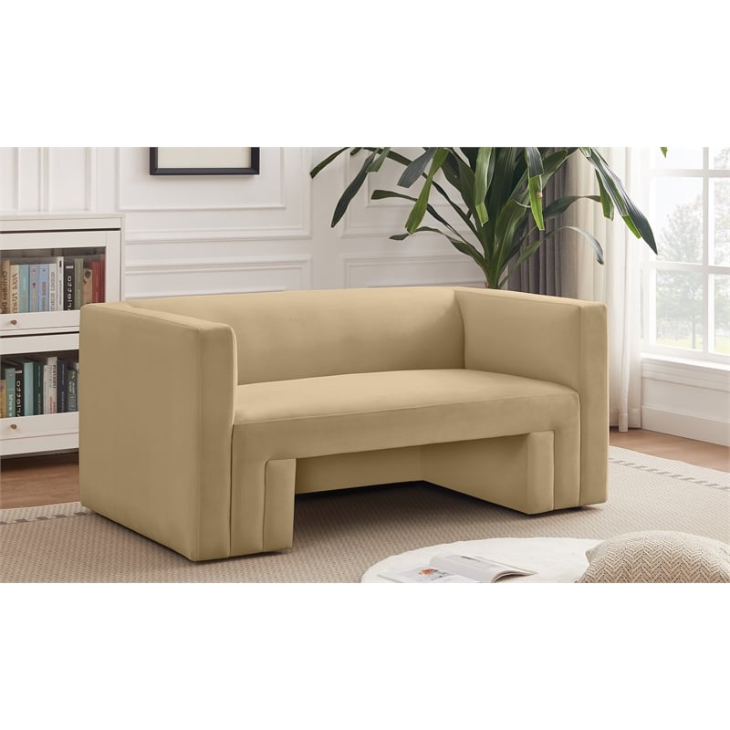 Meridian Furniture Henson Camel Velvet Loveseat