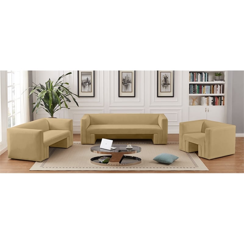 Meridian Furniture Henson Camel Velvet Loveseat